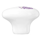 色彩の鮮やかな女性蝶紫色のインクをしみ込ませられた芸術のドアノブ セラミックノブ (側面)