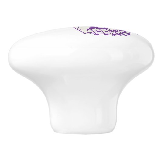 色彩の鮮やかな女性蝶紫色のインクをしみ込ませられた芸術のドアノブ セラミックノブ (側面)