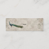 色彩の鮮やかな孔雀の白いヴィンテージの名刺かラベル スキニー名刺 (裏面)