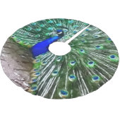 色彩の鮮やかな孔雀 ブラッシュドポリエステルツリースカート (アングル)