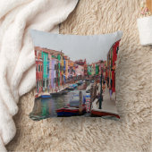 色彩の鮮やかな家イタリアベニス クッション (ブランケット)