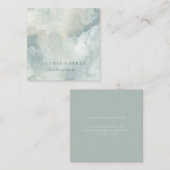 色彩の鮮やかな抽象芸術|のエレガントな最小主義の緑 スクエア名刺 (正面/裏面)