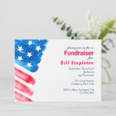 色彩の鮮やかな旗の政治募金活動の招待状 招待状 (スタンド正面)