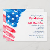 色彩の鮮やかな旗の政治募金活動の招待状 招待状 (正面/裏面)