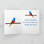 色彩の鮮やかな旗布の鳥の芸術のカード新年の シーズンカード (内部)