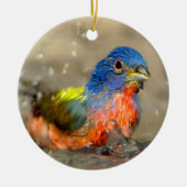 色彩の鮮やかな旗布-美しい鳥のオーナメント セラミックオーナメント (正面)