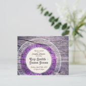 色彩の鮮やかな木-カスタムなInviation -紫色 + ティール（緑がかった色） インビテーションポストカード (スタンド正面)