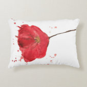 色彩の鮮やかな水彩画のケシの花2 アクセントクッション (正面)
