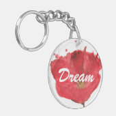 色彩の鮮やかな水彩画のケシの花2 キーホルダー (正面左)