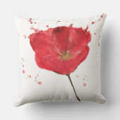 色彩の鮮やかな水彩画のケシの花2 クッション (裏面)