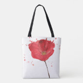 色彩の鮮やかな水彩画のケシの花2 トートバッグ (裏面)