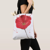 色彩の鮮やかな水彩画のケシの花2 トートバッグ (クローズアップ)