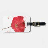 色彩の鮮やかな水彩画のケシの花2 ラゲッジタグ (正面横)