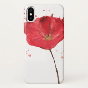 色彩の鮮やかな水彩画のケシの花2 iPhone X ケース
