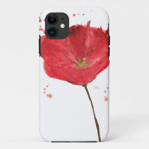 色彩の鮮やかな水彩画のケシの花2 iPhone 11 ケース