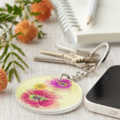 色彩の鮮やかな水彩画のケシ2 キーホルダー (正面右)