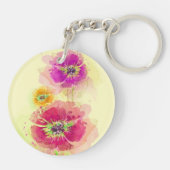 色彩の鮮やかな水彩画のケシ2 キーホルダー (裏面)