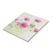 色彩の鮮やかな水彩画のケシ3 タイル (側面)