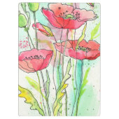 色彩の鮮やかな水彩画のケシ クリップボード (裏面)