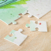 色彩の鮮やかな水彩画のケシ ジグソーパズル (側面)