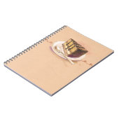 色彩の鮮やかな水彩画のケーキが付いているカード ノートブック (左側)