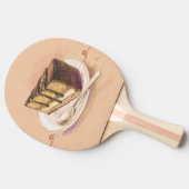 色彩の鮮やかな水彩画のケーキが付いているカード 卓球ラケット (横)