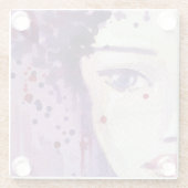 色彩の鮮やかな水彩画の背景 ガラスコースター (裏面)