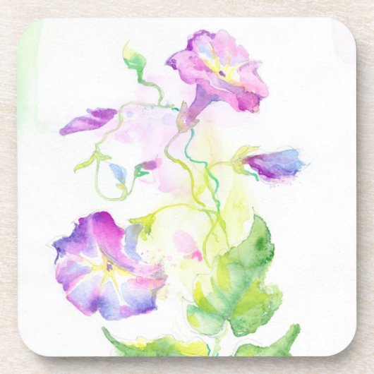 色彩の鮮やかな水彩画のconvolvulusの花 コースター (正面)