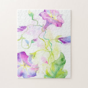 色彩の鮮やかな水彩画のconvolvulusの花 ジグソーパズル