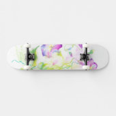 色彩の鮮やかな水彩画のconvolvulusの花 スケートボード (横)