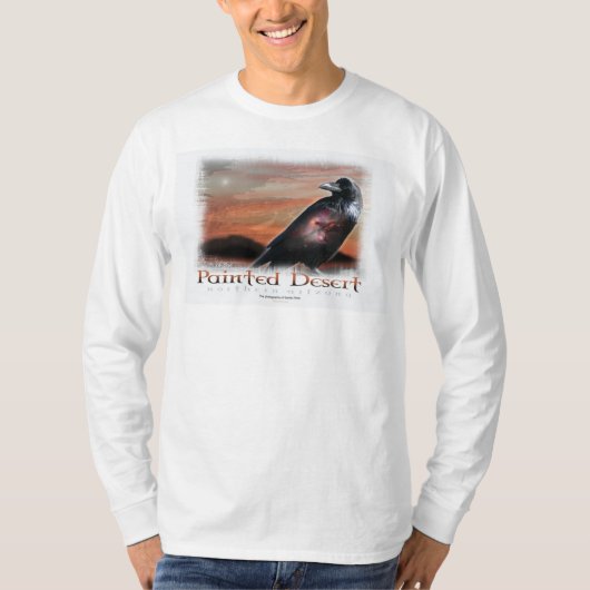 色彩の鮮やかな砂漠のワタリガラス Tシャツ (正面)