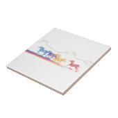 色彩の鮮やかな砂漠の色彩の鮮やかな馬 タイル (側面)