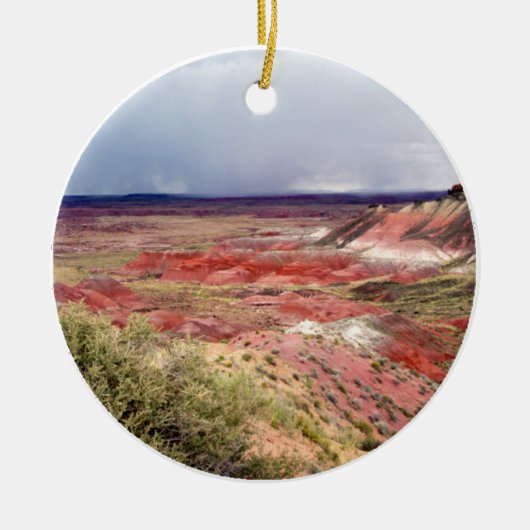 色彩の鮮やかな砂漠 セラミックオーナメント (正面)