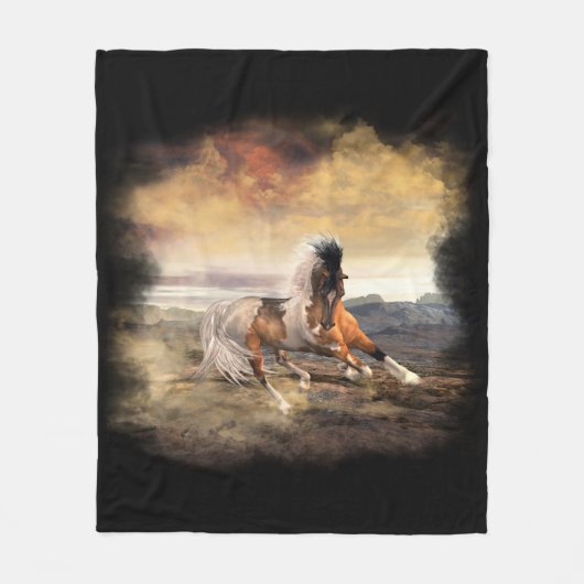 色彩の鮮やかな砂漠#2のフリースブランケット、媒体 フリースブランケット (正面)