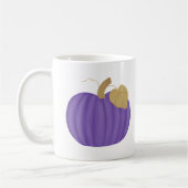 色彩の鮮やかな紫色のカボチャ金ぱくのマグ コーヒーマグカップ (左)