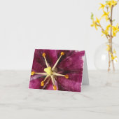 色彩の鮮やかな紫色のLilly Notecard カード (黄色い花)