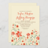 色彩の鮮やかな花のエレガントでカジュアルな結婚式招待状 招待状 (正面/裏面)