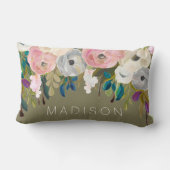 色彩の鮮やかな花のパーソナライズな一流のクッション ランバークッション (裏面)