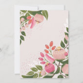 色彩の鮮やかな花のベビーシャワーの招待状|のピンク 招待状 (裏面)