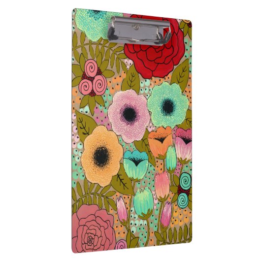 色彩の鮮やかな花の女性ギフトのクリップボード クリップボード (右)