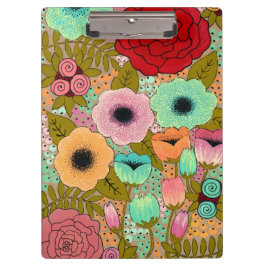 色彩の鮮やかな花の女性ギフトのクリップボード クリップボード