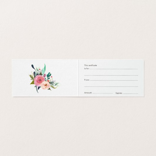 色彩の鮮やかな花の店のギフト券のテンプレート (内部フラット)