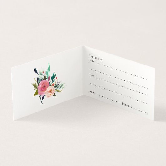 色彩の鮮やかな花の店のギフト券のテンプレート (内部)