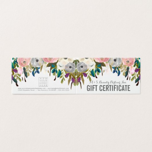 色彩の鮮やかな花の店のギフト券のテンプレート (外部フラット)