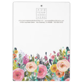 色彩の鮮やかな花の花屋のスタイリストビジネスクリップボード クリップボード (裏面)