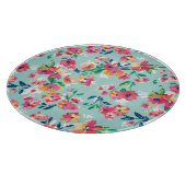 色彩の鮮やかな花模様 カッティングボード (角)