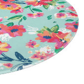色彩の鮮やかな花模様 カッティングボード (角)