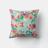 色彩の鮮やかな花模様 クッション (裏面)