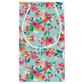 色彩の鮮やかな花模様 スモールペーパーバッグ (裏面)