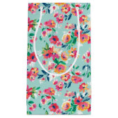 色彩の鮮やかな花模様 スモールペーパーバッグ (正面)